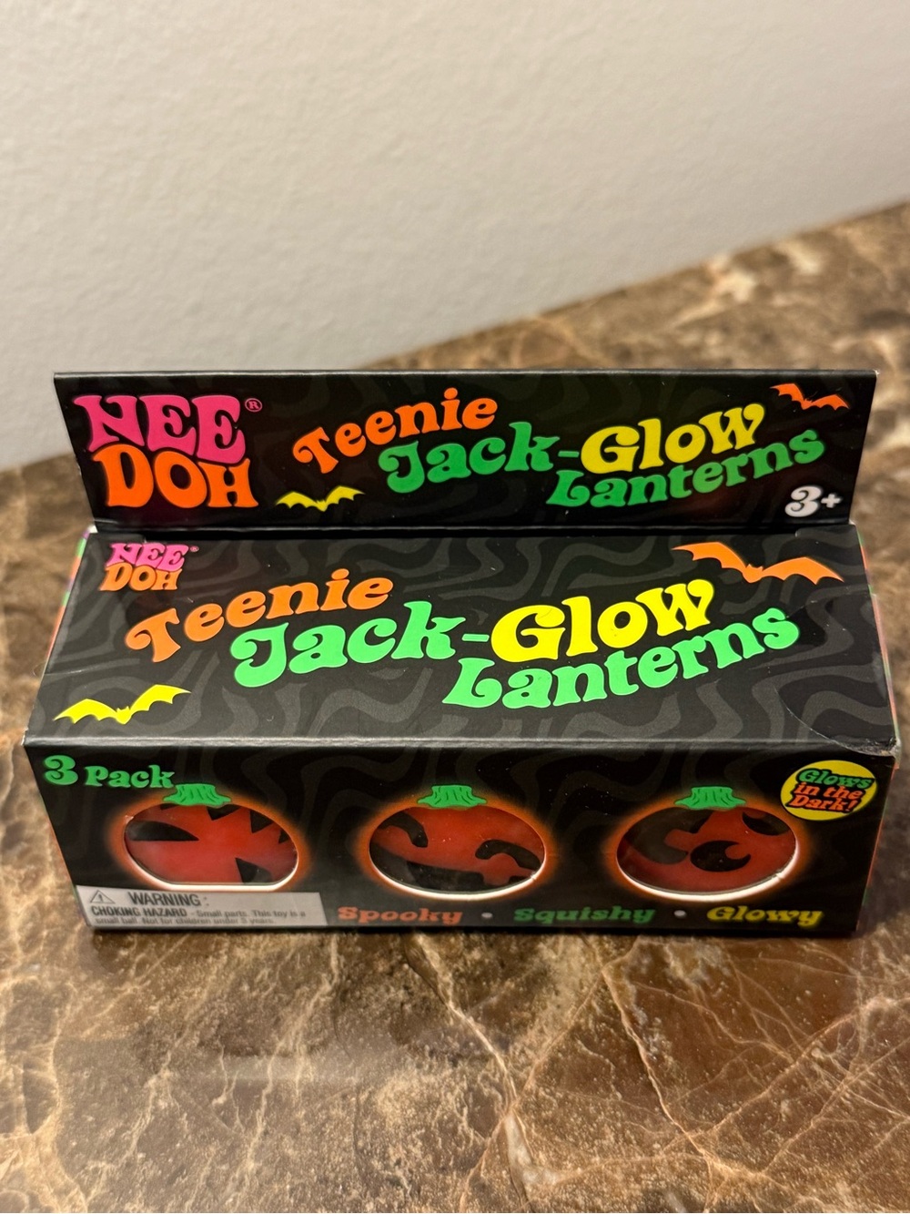 NeeDoh Teenie Jack-Glow Lanterns - Orange 3-Pack - Picture 2 of 5